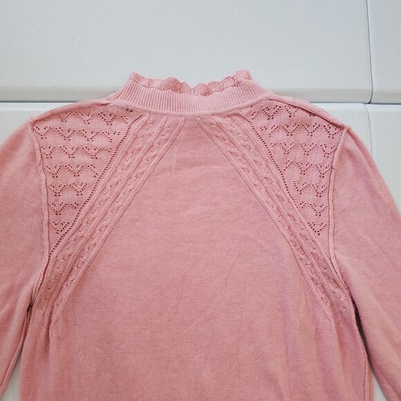 Intimately Free People Bodysuit Womens Medium Pink Lace Mock Neck Cottagecore - Picture 9 of 10